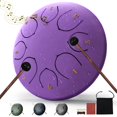 thumbnail image 1 of Tambor MENGBEI de acero, 6 pulgadas, 8 notas, con bolsa y libro, color morado, 1 of 5