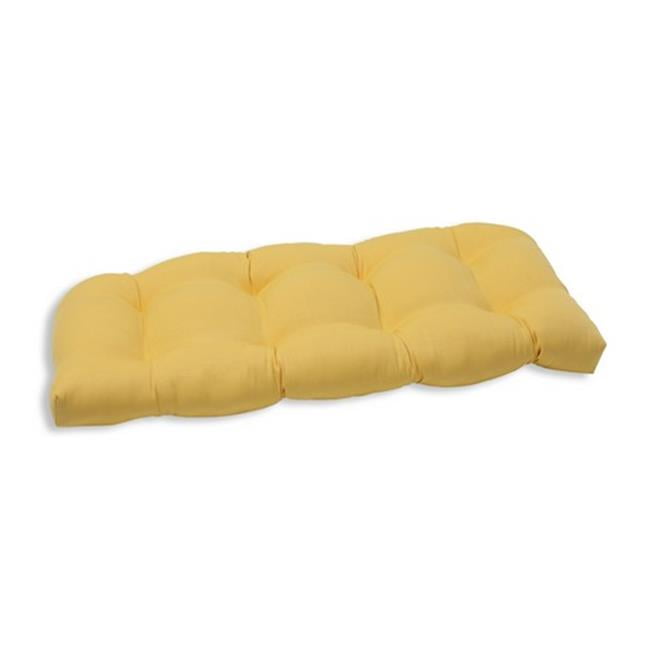 IndoorOutdoor Forsyth Soleil Wicker Loveseat Cushion, Yellow
