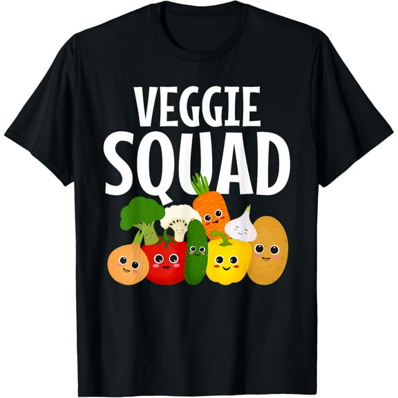 Veggie Squad Shirt | Retro Vegetable Shirt Vegan Vegetarian T-Shirt