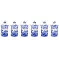 thumbnail image 1 of Spode Blue Italian Pots à Épices, Ensemble de 6, 1 of 4