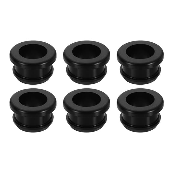 6 Pack Rubber Grommets Fit 0.71" (18mm) Hole Dia.0.53" (13.5mm) H 0.28"(7mm) ID Hole Top Hat Grommet Silicone Rubber Hole Plug Gasket, Black