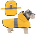 thumbnail image 1 of Chubasquero con capucha para perros, impermeable, con capucha, para mascotas, con tira reflectante, para perros pequeños, medianos y grandes, color amarillo, talla S, 1 of 6