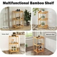 thumbnail image 6 of Kinbor 3-Tier Bamboo Shelf Utility Storage Shelf Bamboo Shelf Stand Multifunctional Bookcase Plant Flower Stand, Natural, 6 of 9