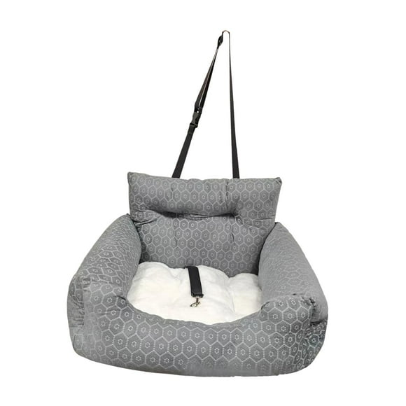 Asiento elevador para perros, asiento para perros para coche, nido antideslizante, cama de viaje portátil de 56x49cm, mascota suave Gris Yuyangstore Asiento de coche para mascotas
