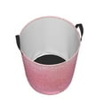 thumbnail image 3 of Fotbe Sparkly Pink Glitter Laundry Basket with Handles, Waterproof Large Laundry Hamper, Wash Bag for Corner Dorm, Rolling Laundry Basket with Handles-Medium, 3 of 8