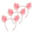 thumbnail image 3 of Pig Ears Headband for Hair Decoration Featuring 3Pcs Pink Costume Headbands, 3 of 5