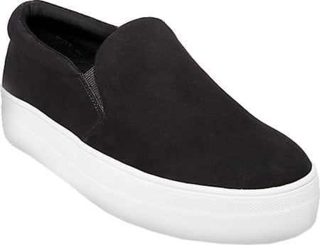 black suede steve madden slip ons