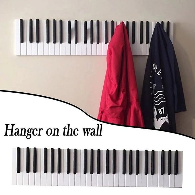 Percheros de madera para piano Percha colgante creativa Gancho para piano de madera Gancho para piano de madera 30 cm (5 ganchos)