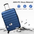 thumbnail image 3 of Zimtown 3 Piece Luggage Sets, ABS+PC Expandble Hardside Suitcase TSA Lock Lightweight Durable Spinner Luggage, Blue, 3 of 11