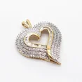 thumbnail image 2 of Round Cut 2 CT White Moissanite Pendant Heart 14k Yellow Gold Plated, 2 of 2