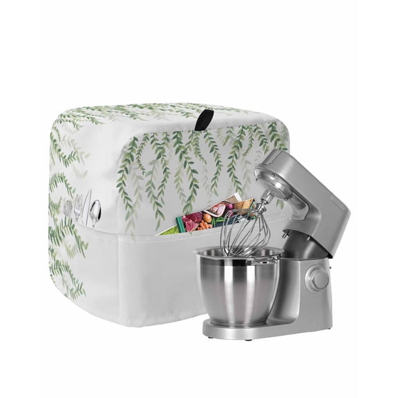 Green Eucalyptus Leaves Stand Mixer Dust Cover with Storage Pocket & Handles,Pastoral Weep Botanical Leaf Fits All Tilt Head & Bowl Lift Kitchen Appliance Cover Organizer Bag Accessories,4.5-5 Quart