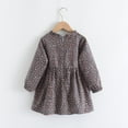 thumbnail image 6 of vdgthytj Toddler Girls Dresses Floral Printed Round Neck Long Sleeve Spring Fall Dress for Kids 2-14 Years, 6 of 8