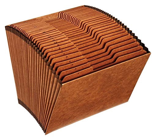 Office Depot Expanding File, Letter, 1-31, 31 Pockets, Brown, OM01418