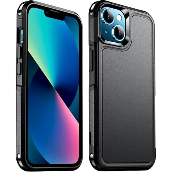KOMI Designed for iPhone 13 Case,[2 Layer Structure][12 FT Military Grade Drop Protection] Non-Slip Heavy Duty Shockproof Protective Phone Case 6.1 inch-Dark Black