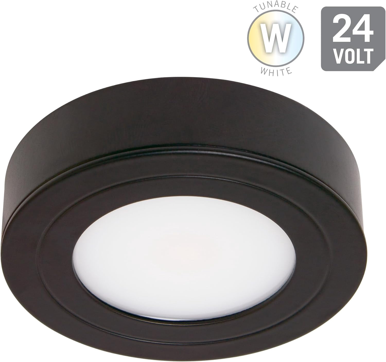 JJEAN-PureVue Dimmable LED Undercabinet Puck Light, CCT 2700K - 5000K, Black 273413