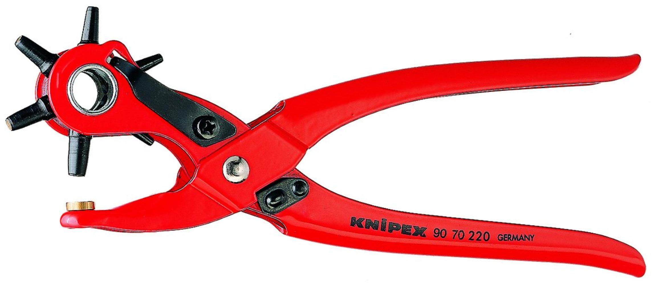 KNIPEX 90 70 220 Revolving Hole Punch Pliers Tool, For punching holes