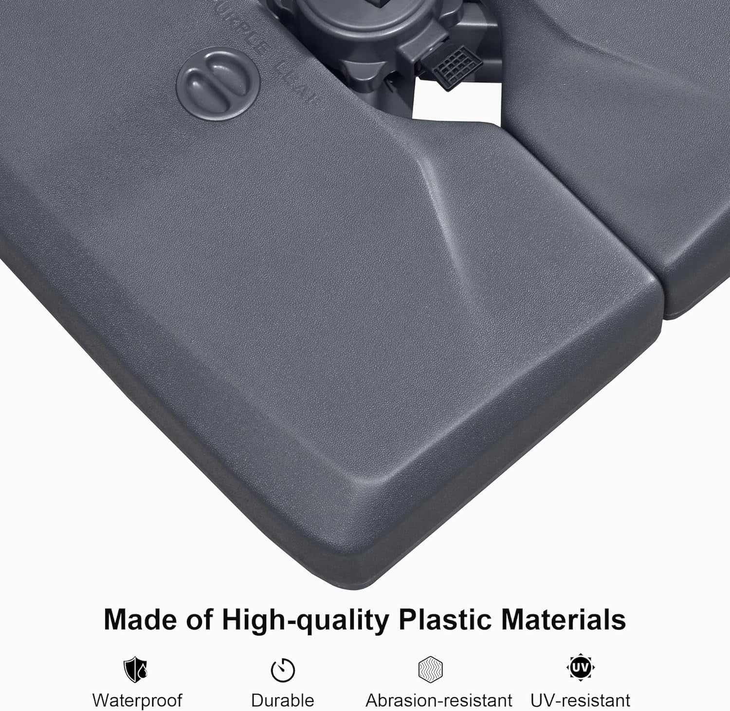 Purple Leaf 165lbs Sturdy Square Plastic Patio Offset Cantilever Umbrella Base, UV Resistant