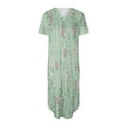 thumbnail image 5 of Vestido de Manga Corta para las Mujeres, Vestido Casual de Cuello en V de Bolsillo de Impresión de Moda Sexy Hecho de Poliéster Ligero para el Verano, Vestido de Verano para las Mujeres, 5 of 5