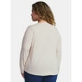 thumbnail image 3 of (2 pack) Terra & Sky Women's Plus Size V-Neck Tee with Long Sleeves, Sizes 0X-5X, 3 of 6