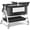 Black-Half Mesh, variant on 4 in 1 Baby Bedside Bassinet Sleeper,5 Height Adjustable,Wheels,Mattress & Storage,Baby Crib W/ Changing Station for Infant/Newborn, Black-Full Mesh