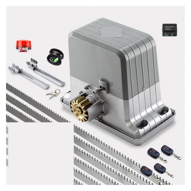 Full Kit 1800KG Rolling Sliding Gate Opener Floating Door Closer With 7/8m Racks Photocells Light Wi-Fi Gate Controller Optional ,Easy to Install