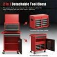 thumbnail image 2 of Aukfa Tool Box, 2-in-1 Rolling Tool Chest & Cabinet on Wheels for Garage Workshop, 5-Drawer, Red&Black, 2 of 10