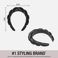 thumbnail image 3 of Conair Rounded Satin Headband, Black, Super-Soft Comfort Fit, 3 of 5
