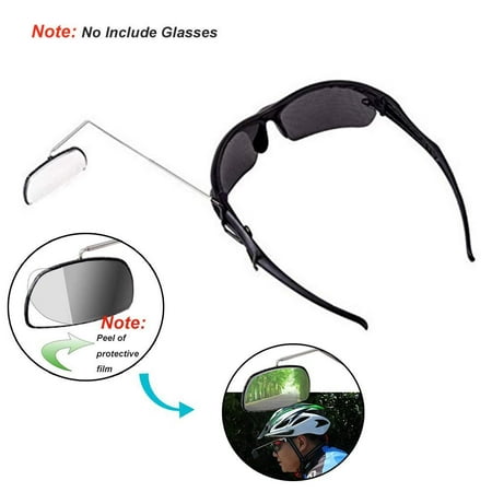 Bike Eye Glasses Rearview Mirror, 1Pcs Lightweight Biking Winter Mirrors Clear Mountain Bicycle Helmet Rear Mirrors for Cycling, Hiking, Bike Accessories, Black and