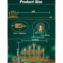 YUYAN-5-Light Christmas Window Candle Lights, Electric Plug-in Candelabra Arch for Luminous Holiday Decorations - Traditional Indoor Windowsill Taper Candle Lamp, Flameless