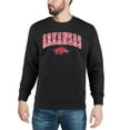 thumbnail image 3 of Men's Colosseum Black Arkansas Razorbacks Arch & Logo Crew Neck Sweatshirt, 3 of 4