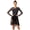 Black, variant on Womens Gymnastics Latin Ballet Dance Leotard Dress Rhinestones Gradient Mesh Skirt for Stage Ballroom Dance Performance Orange XL