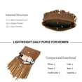 thumbnail image 6 of KouLi Buir Leather Envelope Fringe Shoulder Bag Tassel Crossbody Handbag Women's Purse (Yellow Brown), 6 of 6