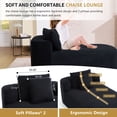 thumbnail image 5 of CQSXDA Convertible Corduroy Chaise Lounge Chair with Two Pillows 67.5'' Sofa Bed No Assembly Required for Home, Black, 5 of 11