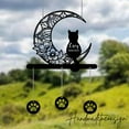 thumbnail image 4 of Handmadetneonsign Custom Metal Black Moon Cat Wind Chime, Personalized Metal Cat Garden Decor, 4 of 5