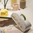 thumbnail image 4 of Enamel Butter Dish with Lid Vintage Enamelware Butter Keeper with Flower and Bird Patterns Farmhouse Butter Container Butter holder for Countertop Kitchen Decor Bee, 4 of 7