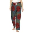 thumbnail image 2 of Goofa Ladybug Printed Soft Pajama Pants for Women, Wide Leg Comfy Casual Lounge Yoga Pants-Small, 2 of 9
