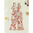 thumbnail image 2 of Bagilaanoe Toddler Baby Girl Jumpsuit Sleeveless Floral Print Romper Overalls 6M 12M 18M 24M 3T 4T Kids Long Flare Pants Summer Outfits, 2 of 9