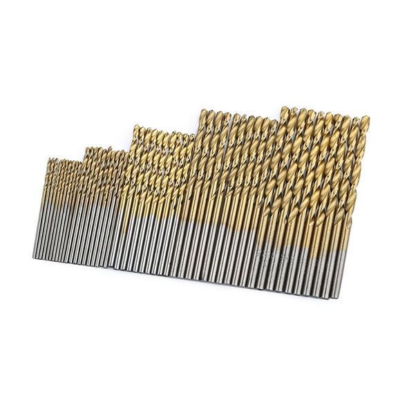 50pcs Precision HSS Drill Bit Set Titanium Coated Drill Set for Woodworking