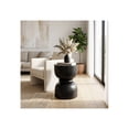 thumbnail image 2 of Round Marble End Table for Home Decor - Modern Mango Wood Side Table for Small Spaces, Bedroom, and Night Stand - Contemporary Bedside Accent for Drink Table and Living Room - 18", Black, 2 of 11
