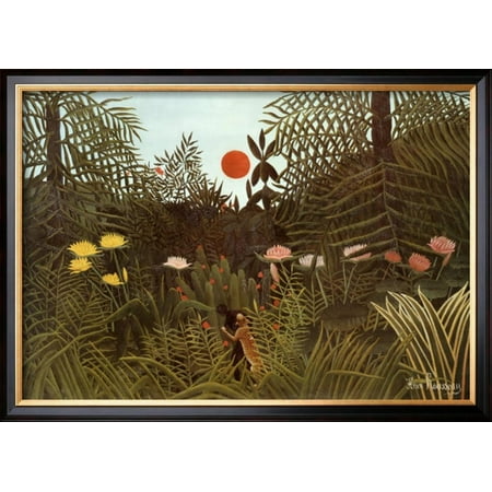 Henri Rousseau Artwork - Virgin Forest Framed Art Print Wall Art By Henri Rousseau - 28x20