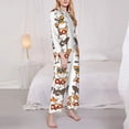 thumbnail image 3 of Fuzoiu Corgi Dog2 Print Women's Long-Sleeved Pajama,Lounge Button Down Nightwear,Womens Notch Collar Pajama Set-X-Large, 3 of 7