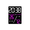 thumbnail image 2 of Digital Clock, Multifunctional LED Display with Date Week Temperature Humidity, Adjustable Brightness Dual Alarm Daylight Saving Time Portable Modern Design, Hot Pink, 2 of 6