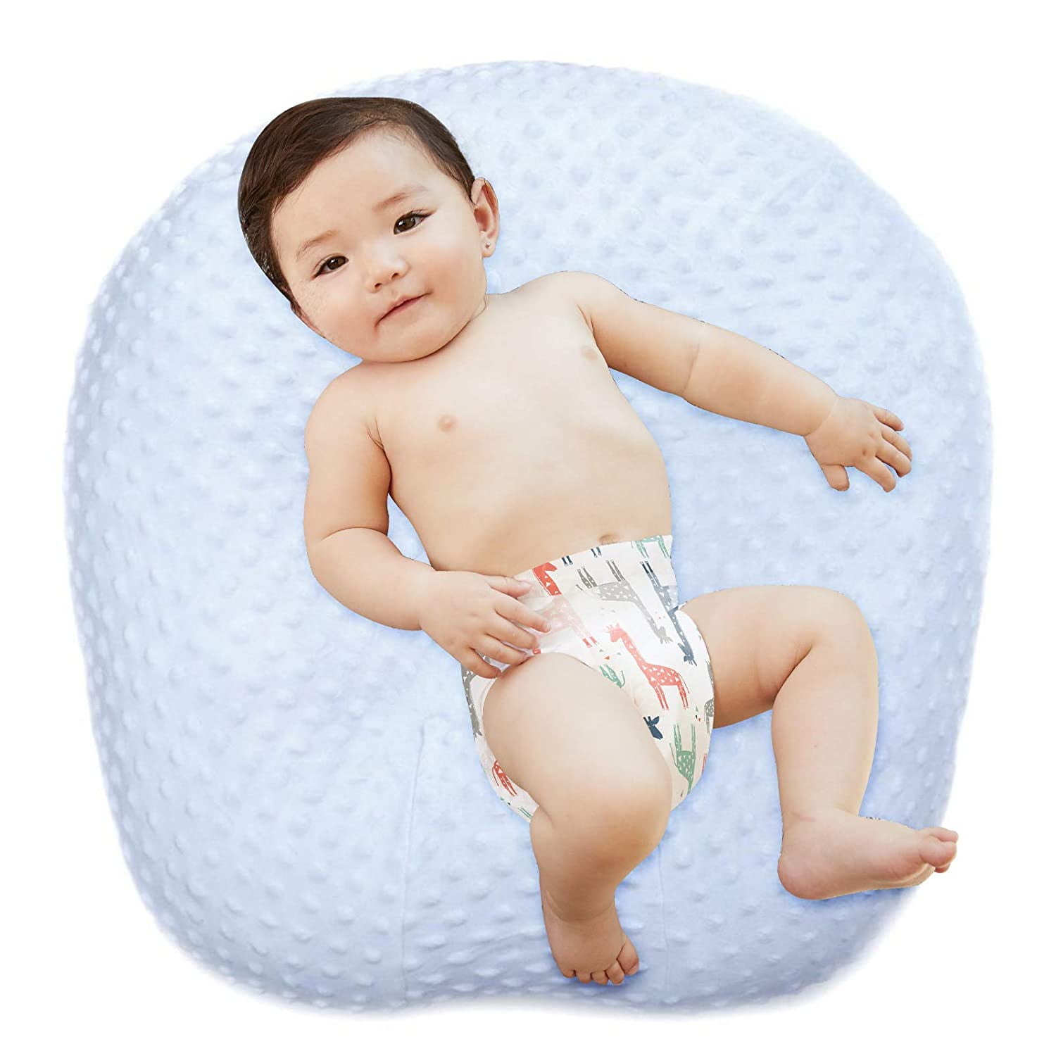 Super Soft Premium Minky Dot Water Resistant Baby Lounger Cover Removable Slipcover for Newborn Lounger Safe for Babies White Ultra Comfortable 