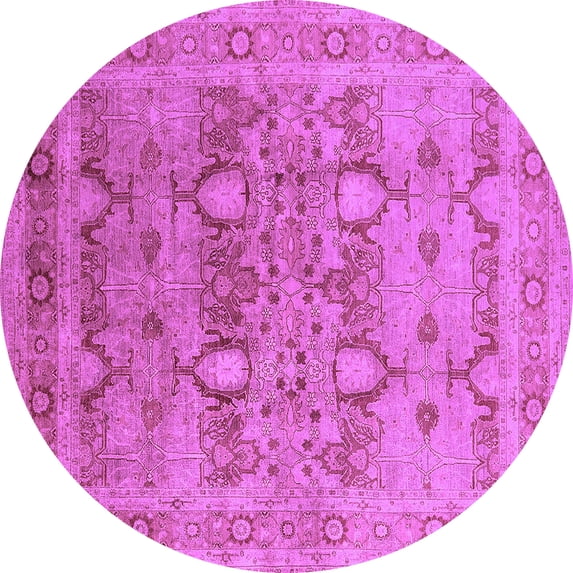 Ahgly Company Indoor Round Oriental Purple Industrial Area Rugs, 6' Round