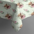 thumbnail image 4 of Green Highland Cow Flower Pattern Rectangle Tablecloth 60"x120",Waterproof Polyester Rectangle Table Cloth, Wipeable Spillproof Polyester Tablecloth for Dining, Camping, Indoor and Outdoor, 4 of 6