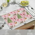 thumbnail image 3 of Pink Christmas Placemats, Vintage Santa Christmas Tree Xmas Table Mats Washable Placemat for Kitchen Dining Room Winter Holiday Party Decoration 12x18 Inch, 3 of 6