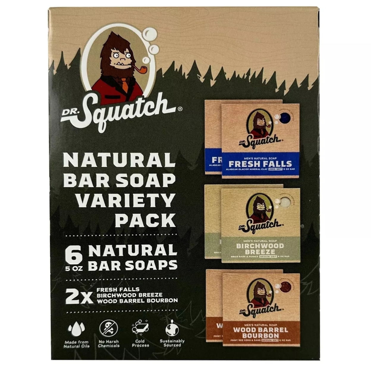 Dr. Squatch Men's Naturally Fresh Falls Bar Soap ( Lot Of 3 ) SAME DAY SHIP