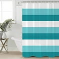 thumbnail image 2 of 60x72 Inch Shower Curtains for Bathroom Aqua Teal White Striped Fabric Bath Curtain Decor Farmhouse Stripes Waterproof Restroom Curtains Shower Set Accessories with 12 Hooks 60 Inch, 2 of 6