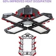 thumbnail image 5 of LNGOOR 150w LED Garage Lights, Upgrade 15000LM Super Bright Deformable New Four Leaf Ceiling Illumination, 6500K Nature Light Trilights Lighting, Commercial Lights for Barn, Shop, Warehouse(White), 5 of 7