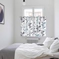 thumbnail image 3 of Grey Blue Botanical Kitchen Curtains Window Panels, Watercolor Spring Floral Summer Leaf Insulated Window Treatment Curtain, Grommet Curtains for Bedroom/Living Room/Bathroom, 2 Piece 52"Wx63"L, 3 of 8